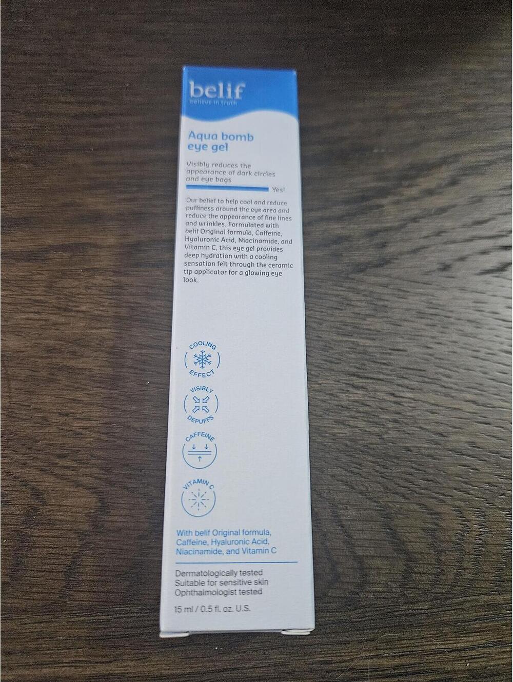 belif Aqua Bomb Eye Gel 15ml - Cooling Eye Gel for Puffiness and Dark Circles